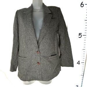 Koret Career Gray Merino Wool‎ 2-Button Blazer Women's 10